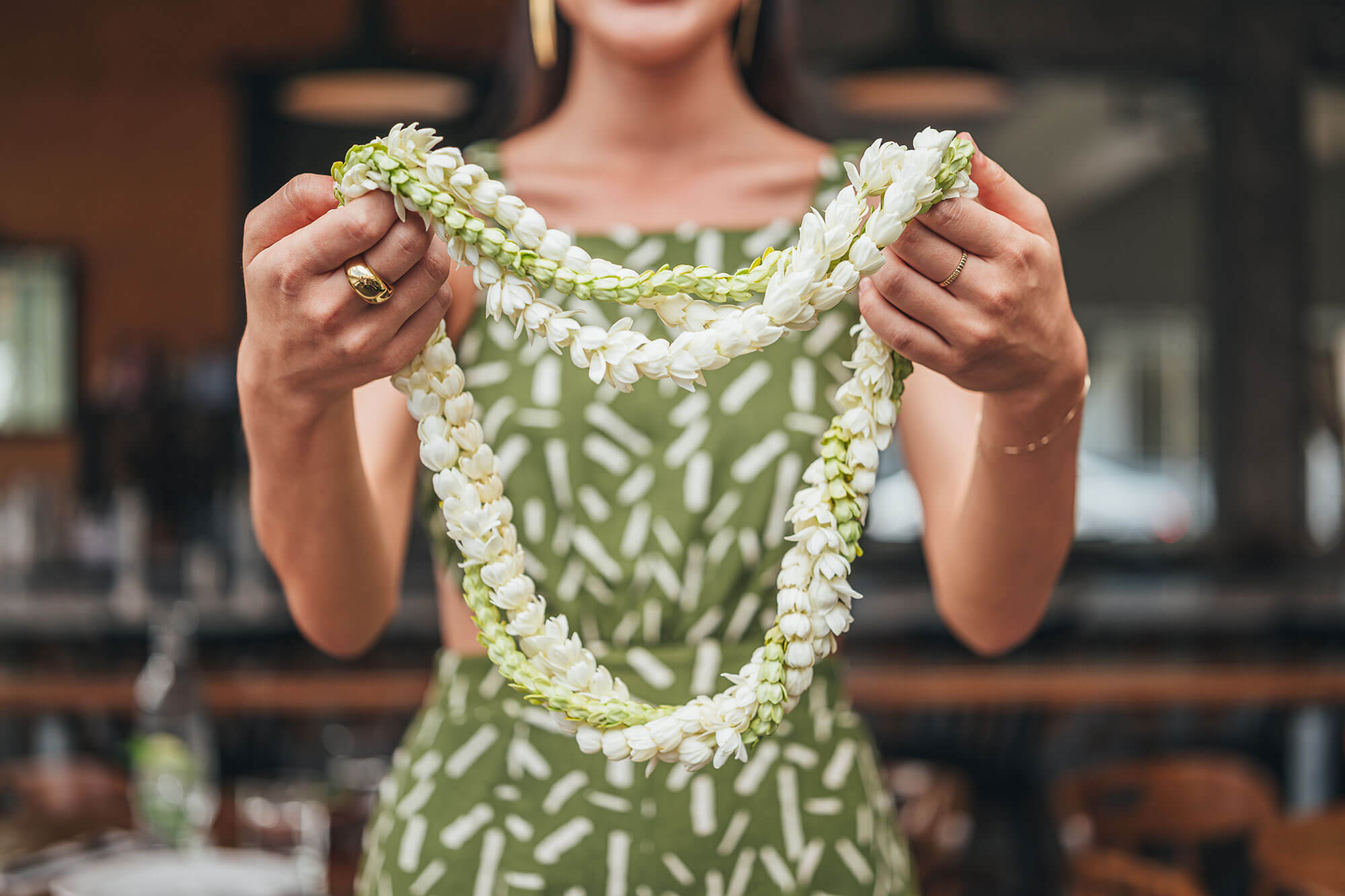 woman Holding Lei
